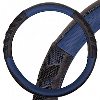 Оплетка SKYWAY Racer-1 M (370-390мм) Черно/Синяя экокожа